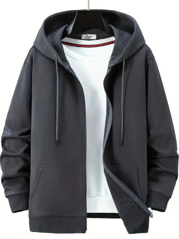 Micah Men’s Hoodie | Zip-Up Cotton Blend with Hood