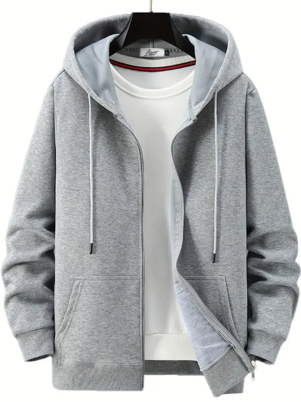 Micah Men’s Hoodie | Zip-Up Cotton Blend with Hood