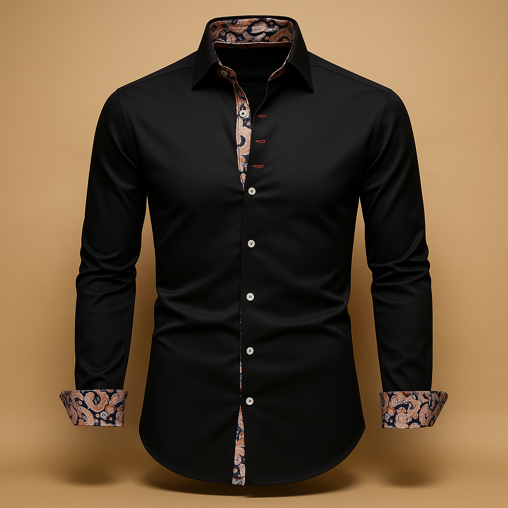Karsten Dress Shirt | Men's Autumn Slim Fit with Patterned Inner Collar