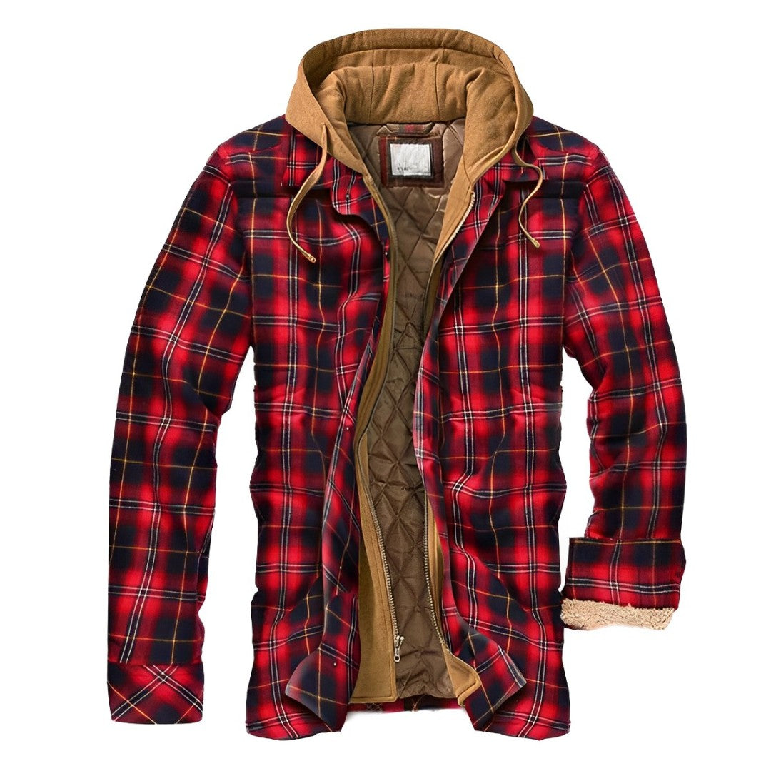 Lemuel Men’s Jacket | Hooded Checkered Jacket for Winter