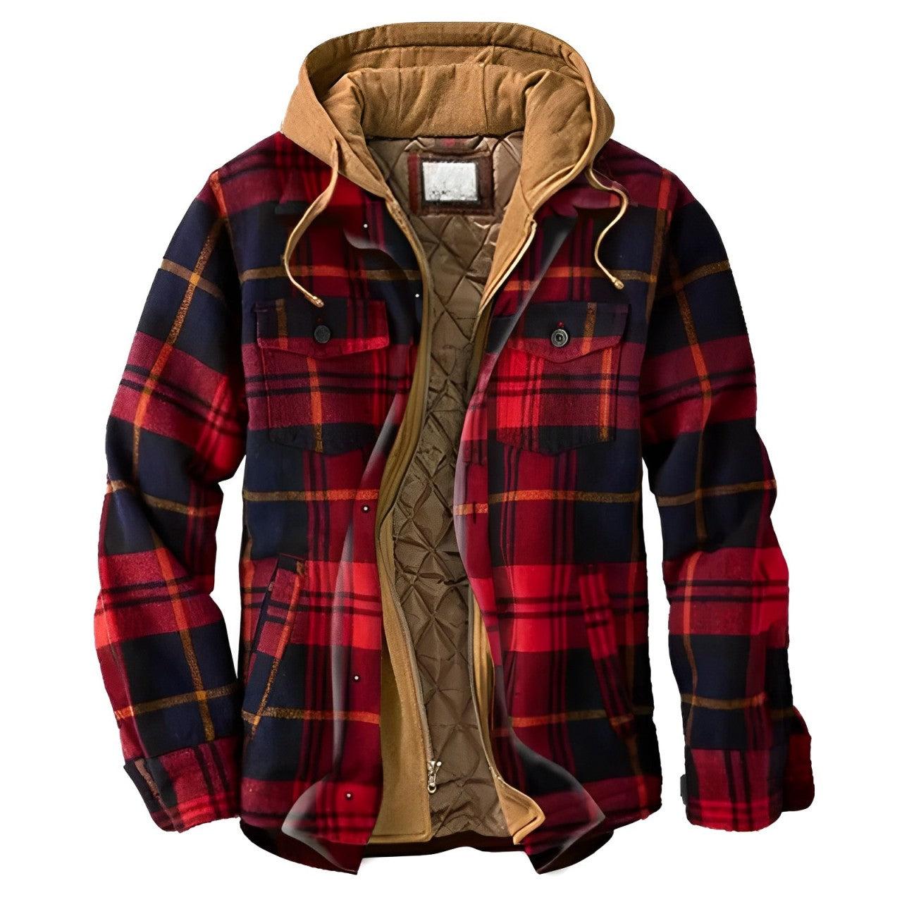 Lemuel Men’s Jacket | Hooded Checkered Jacket for Winter