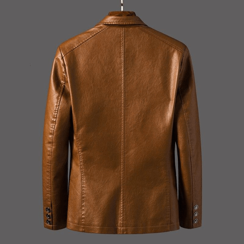 Leonardo Men’s Blazer | Button-Up Leather Blazer for Autumn