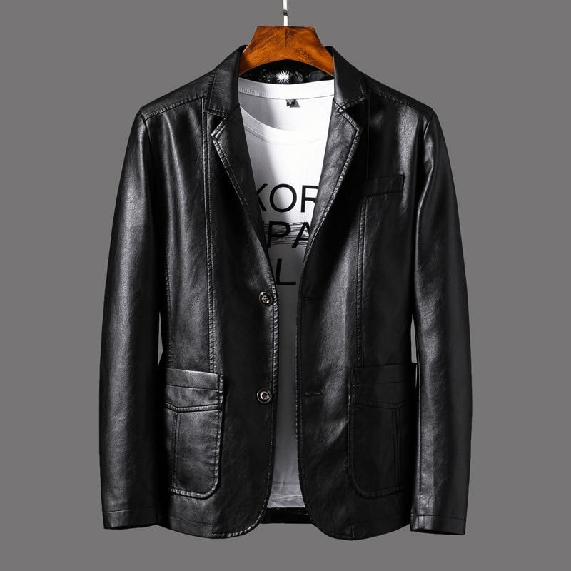 Leonardo Men’s Blazer | Button-Up Leather Blazer for Autumn