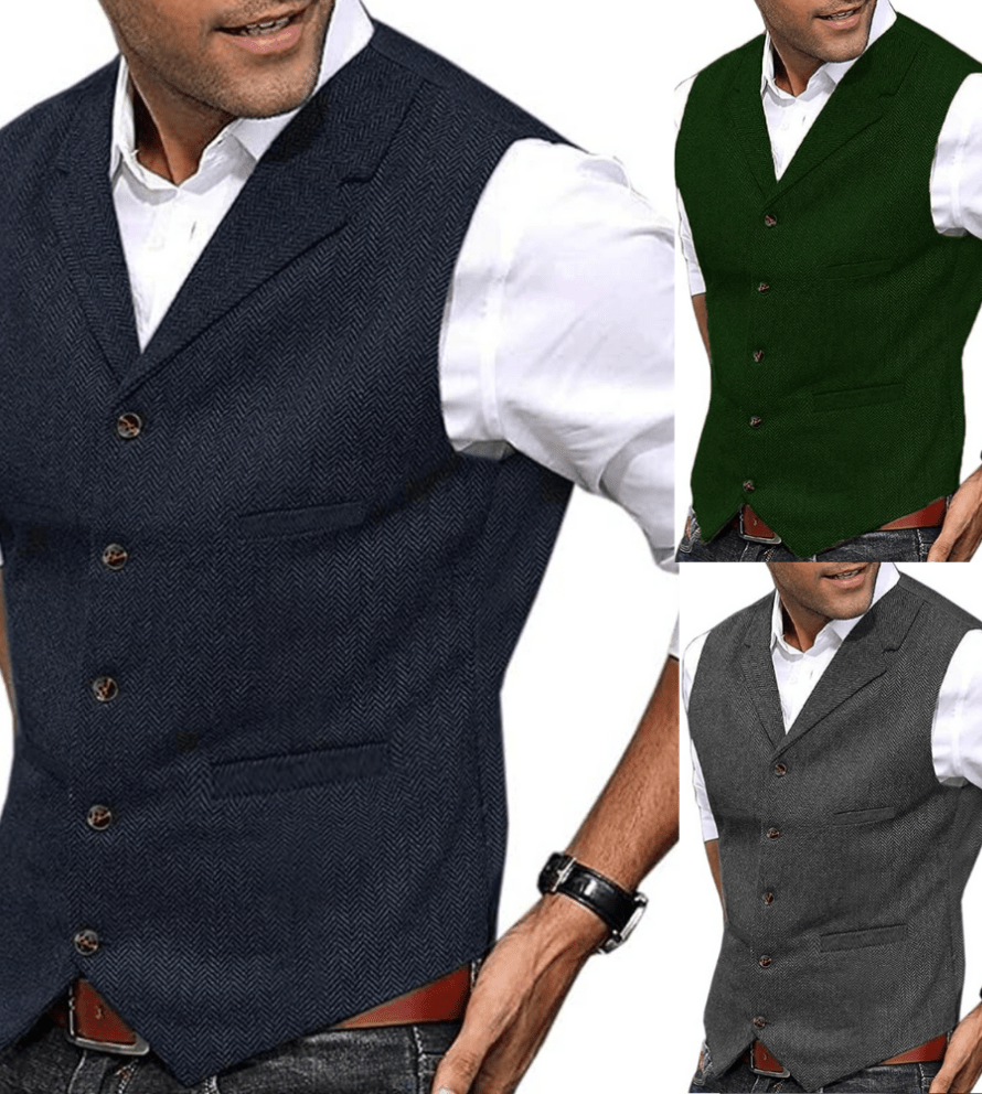 Leo Men’s Waistcoat | Button-Up Traditional Waistcoat for Autumn