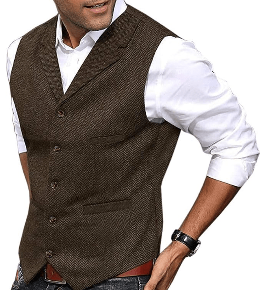 Leo Men’s Waistcoat | Button-Up Traditional Waistcoat for Autumn