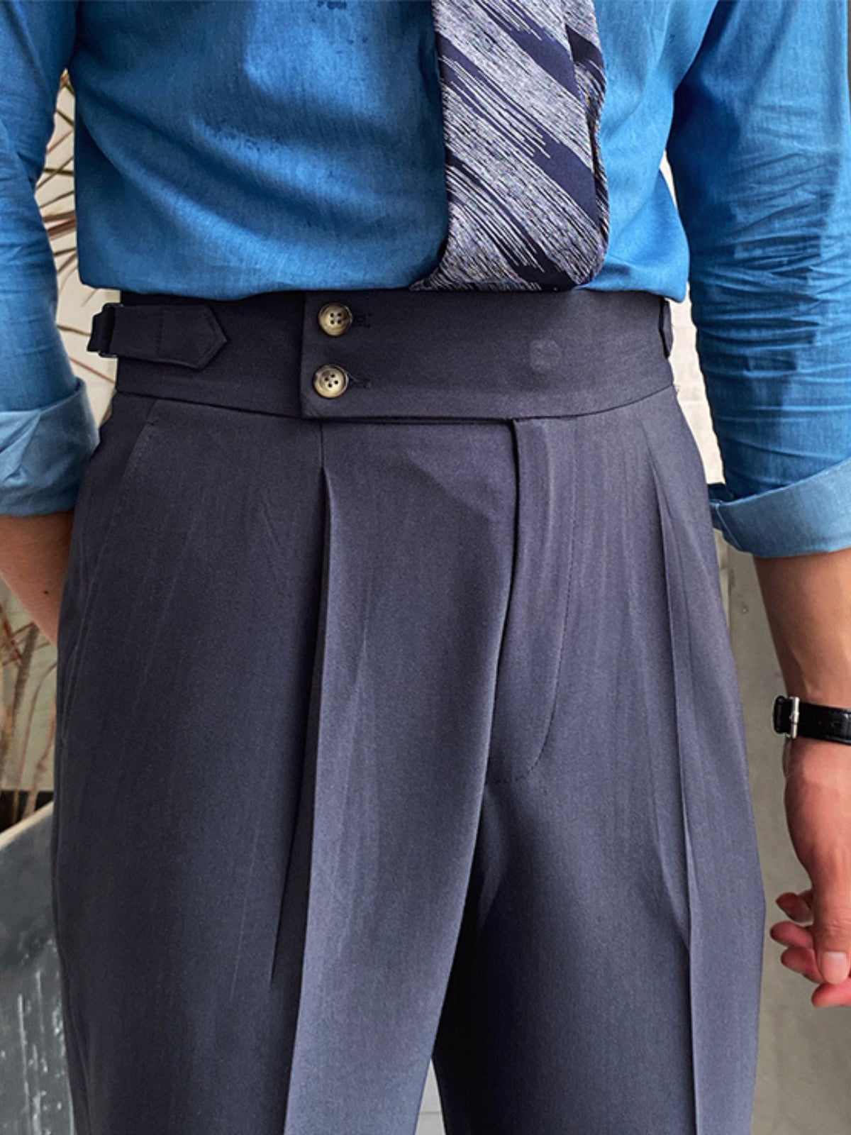 Kelvin Pants | Men's Autumn High Waist Straight-Leg Draped Trousers