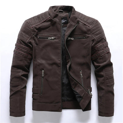 Jamahl Men’s Jacket | Motorcycle-Style Jacket with Zip Fastening and Stand Collar for Autumn