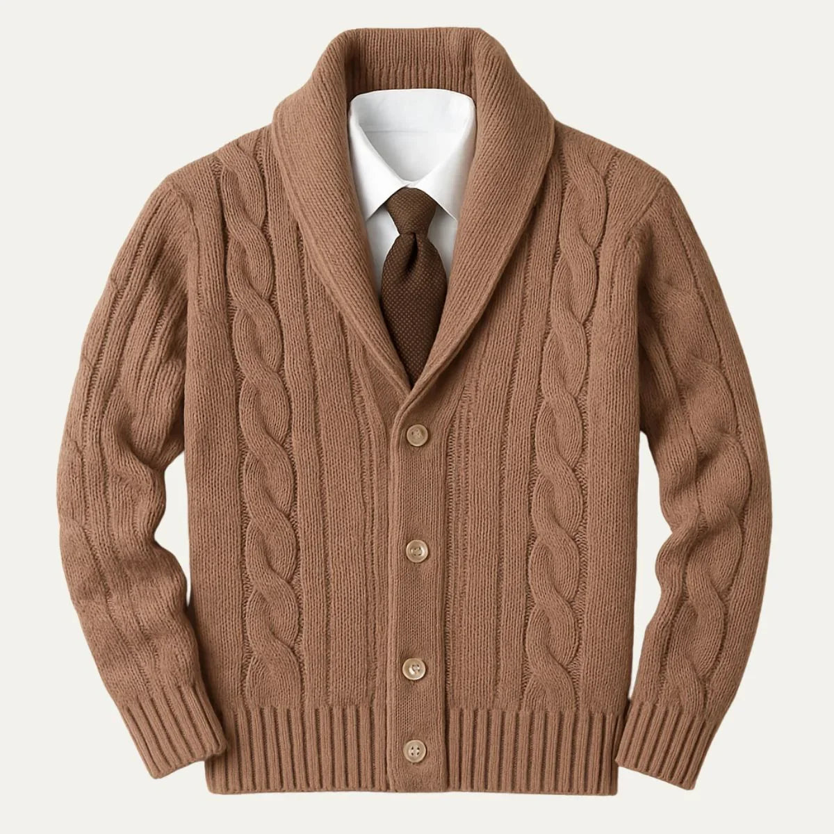 Kalen Men’s Cardigan | Knitted Button-Down Cardigan with V-Neck and Long Sleeves for Autumn