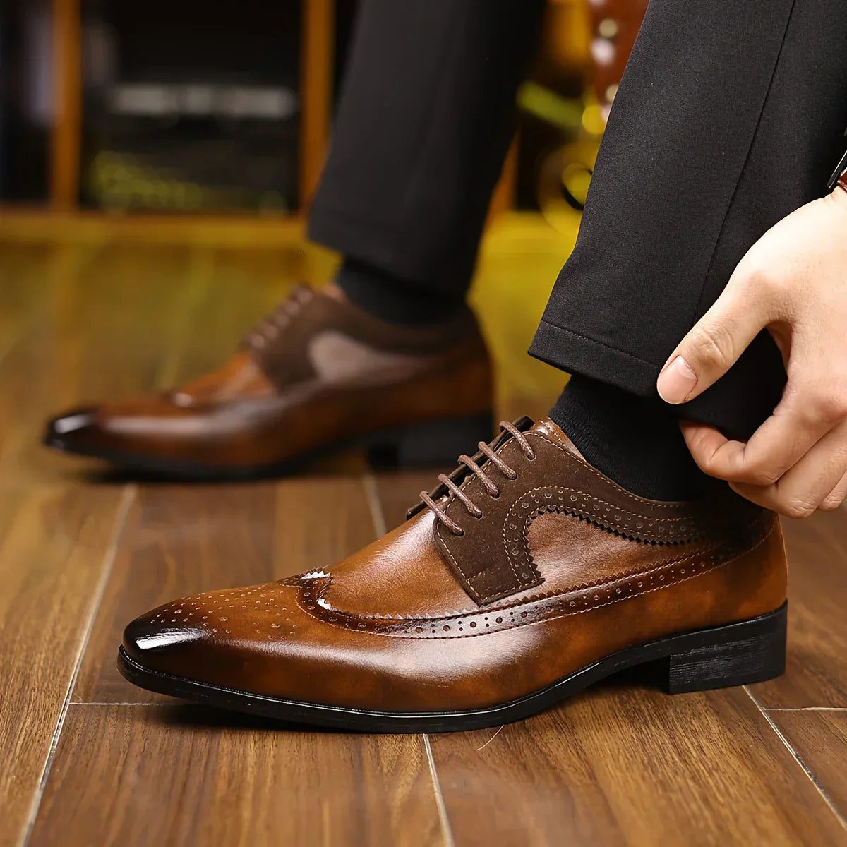 Kavan Dress Shoes | Men's Black Leather Formal Oxford Footwear