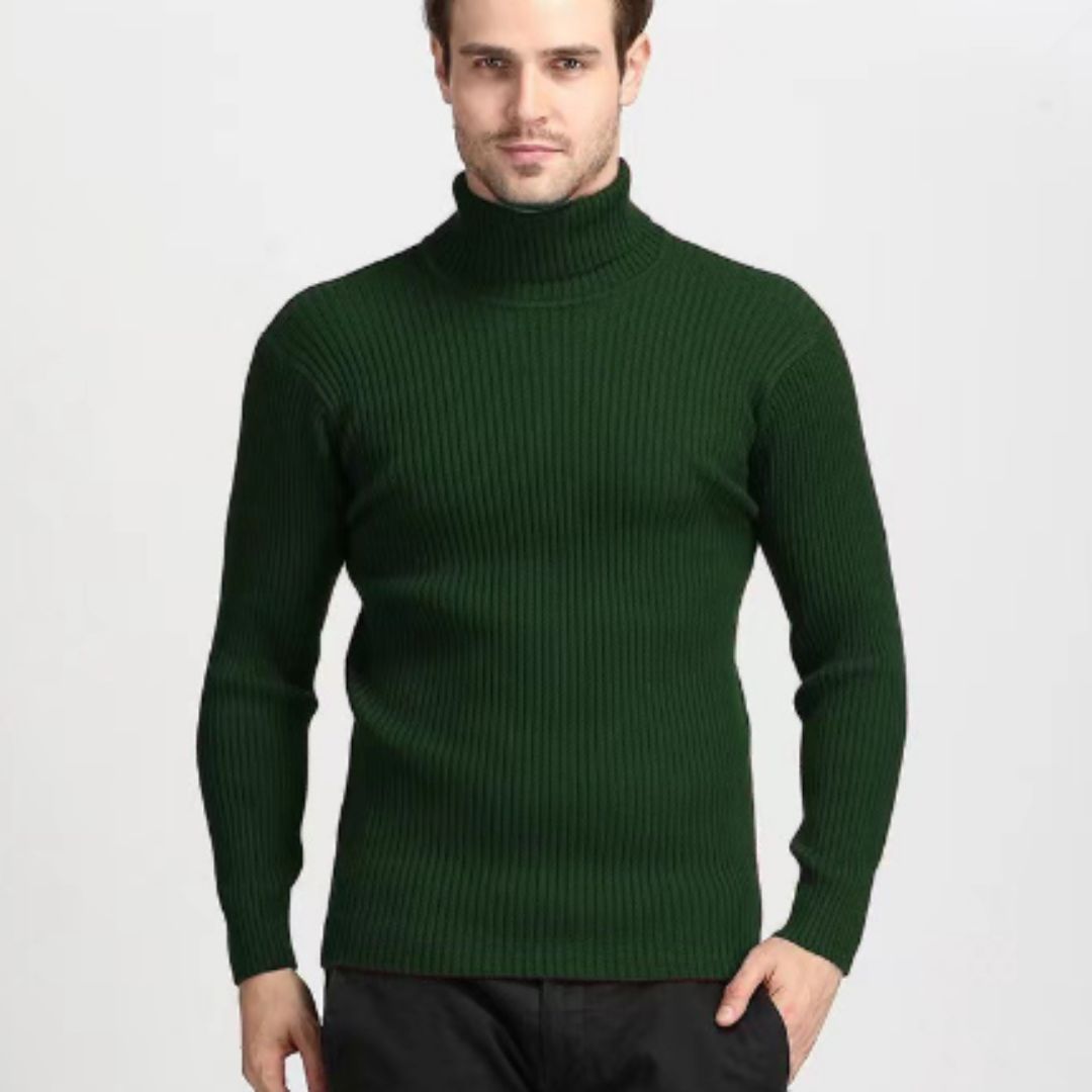 Matthew Men's Turtleneck Pullover | Ribbed Knit Pullover for Winter
