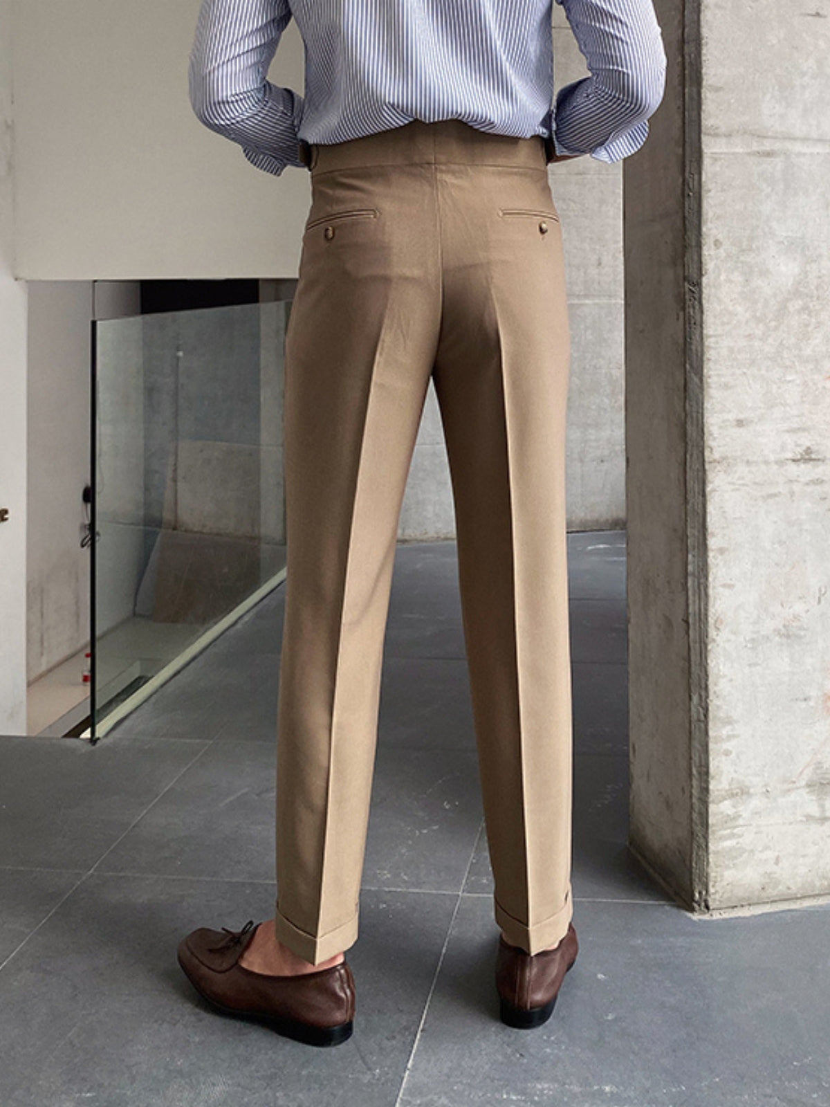 Kelvin Pants | Men's Autumn High Waist Straight-Leg Draped Trousers