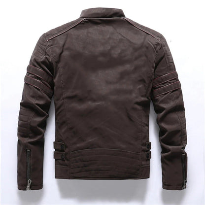 Jamahl Men’s Jacket | Motorcycle-Style Jacket with Zip Fastening and Stand Collar for Autumn