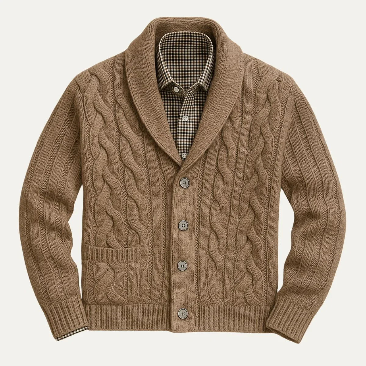 Kalen Men’s Cardigan | Knitted Button-Down Cardigan with V-Neck and Long Sleeves for Autumn