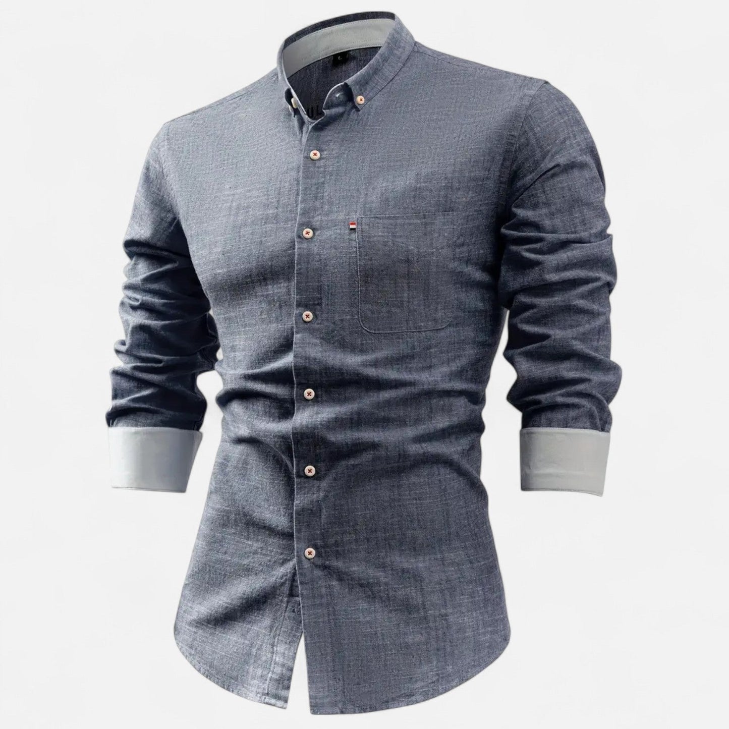 Kairo Men’s Shirt | Cotton Long Sleeve Button-Down Shirt for Autumn