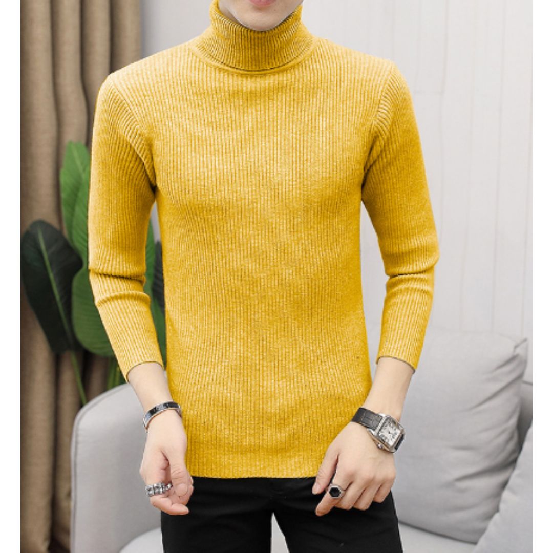 Matthew Men's Turtleneck Pullover | Ribbed Knit Pullover for Winter