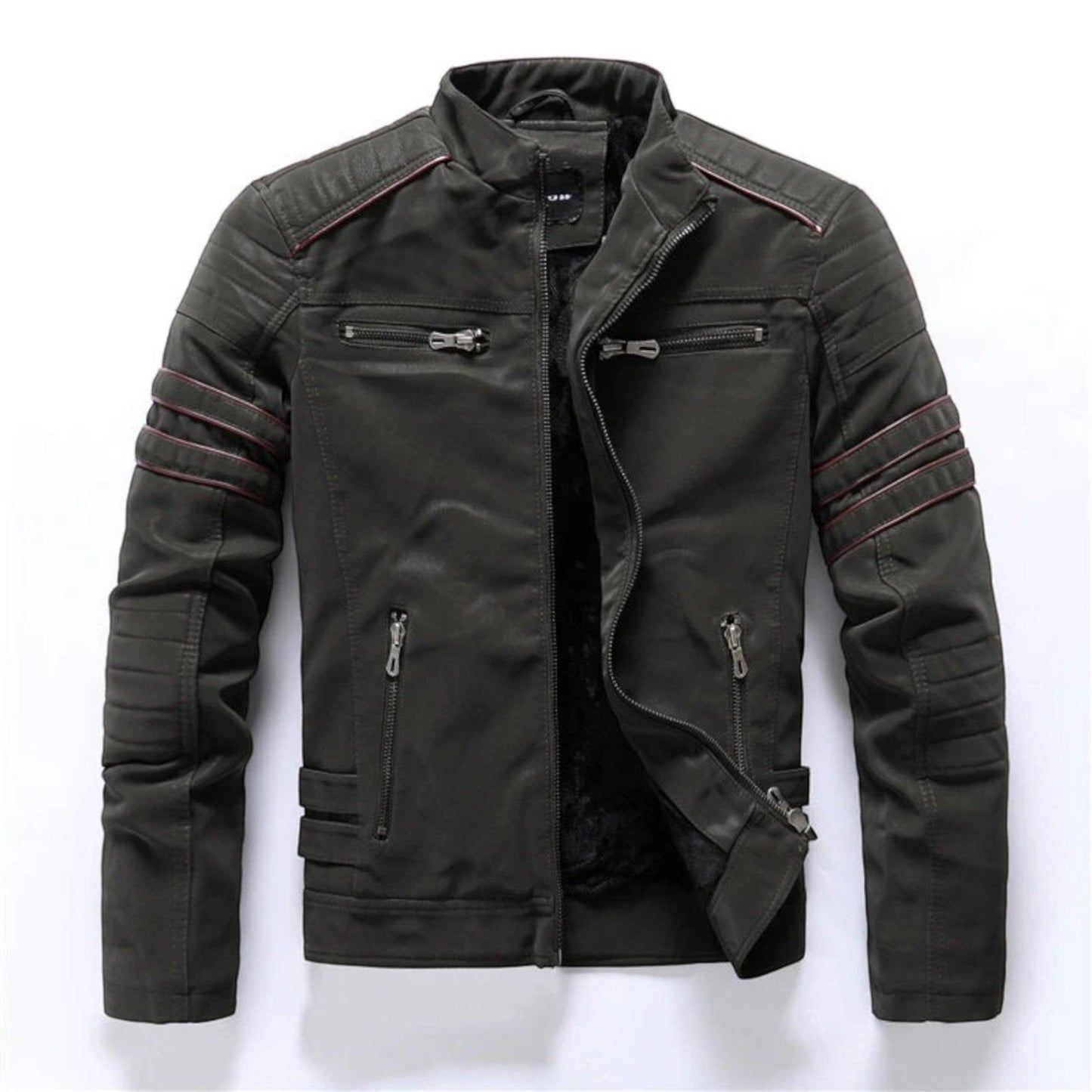 Jamahl Men’s Jacket | Motorcycle-Style Jacket with Zip Fastening and Stand Collar for Autumn