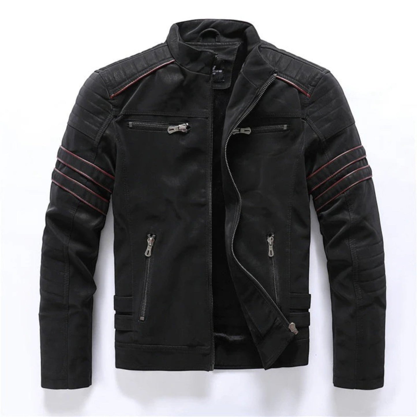 Jamahl Men’s Jacket | Motorcycle-Style Jacket with Zip Fastening and Stand Collar for Autumn