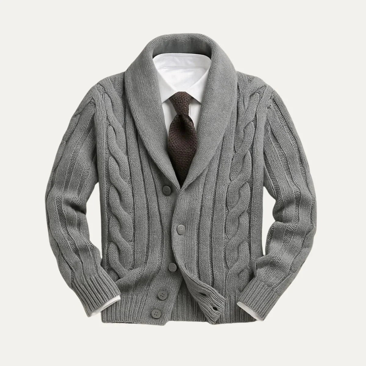 Kalen Men’s Cardigan | Knitted Button-Down Cardigan with V-Neck and Long Sleeves for Autumn