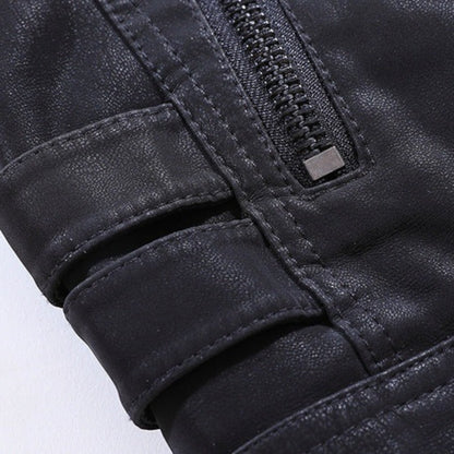 Jamahl Men’s Jacket | Motorcycle-Style Jacket with Zip Fastening and Stand Collar for Autumn