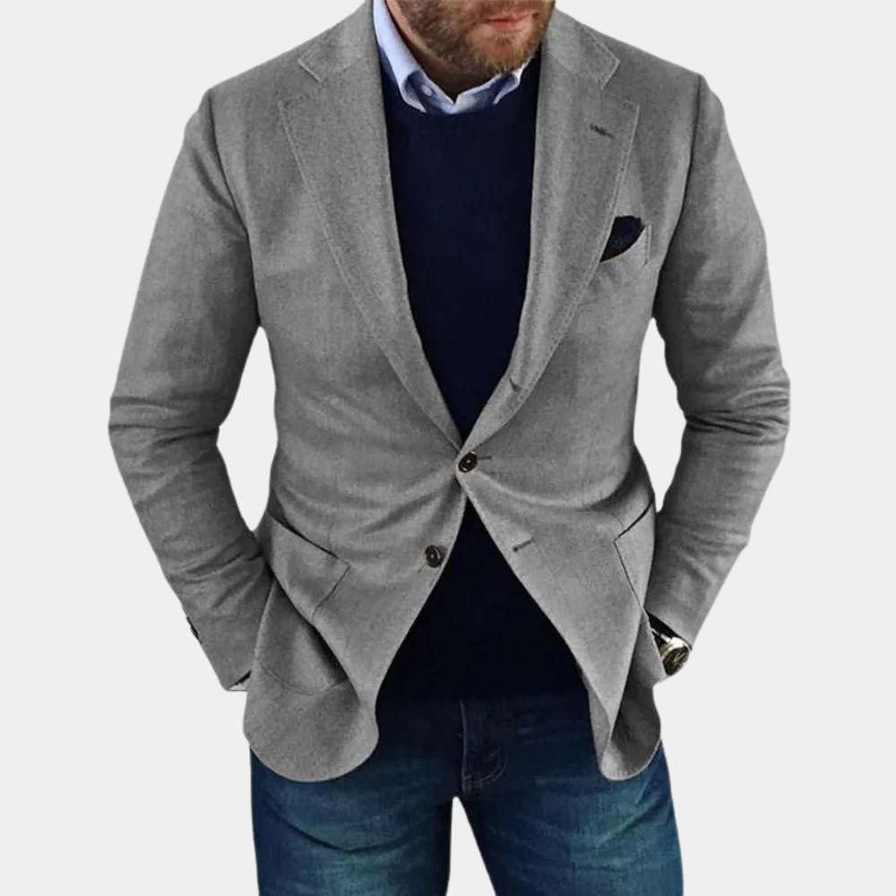 Leander Men’s Blazer | Button-Up Casual Blazer for Autumn