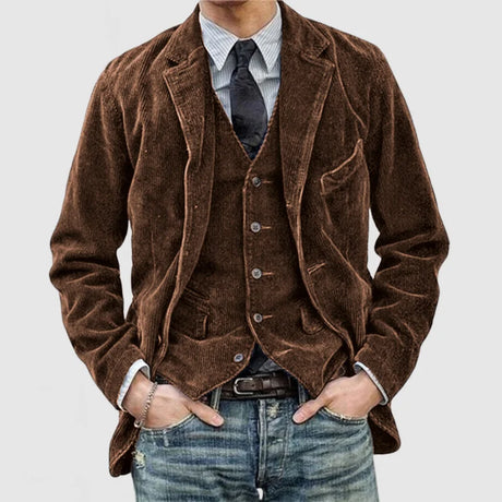 Alistair Jacket | Men's Vintage Corduroy Lapel Jacket - LANVU LONDON