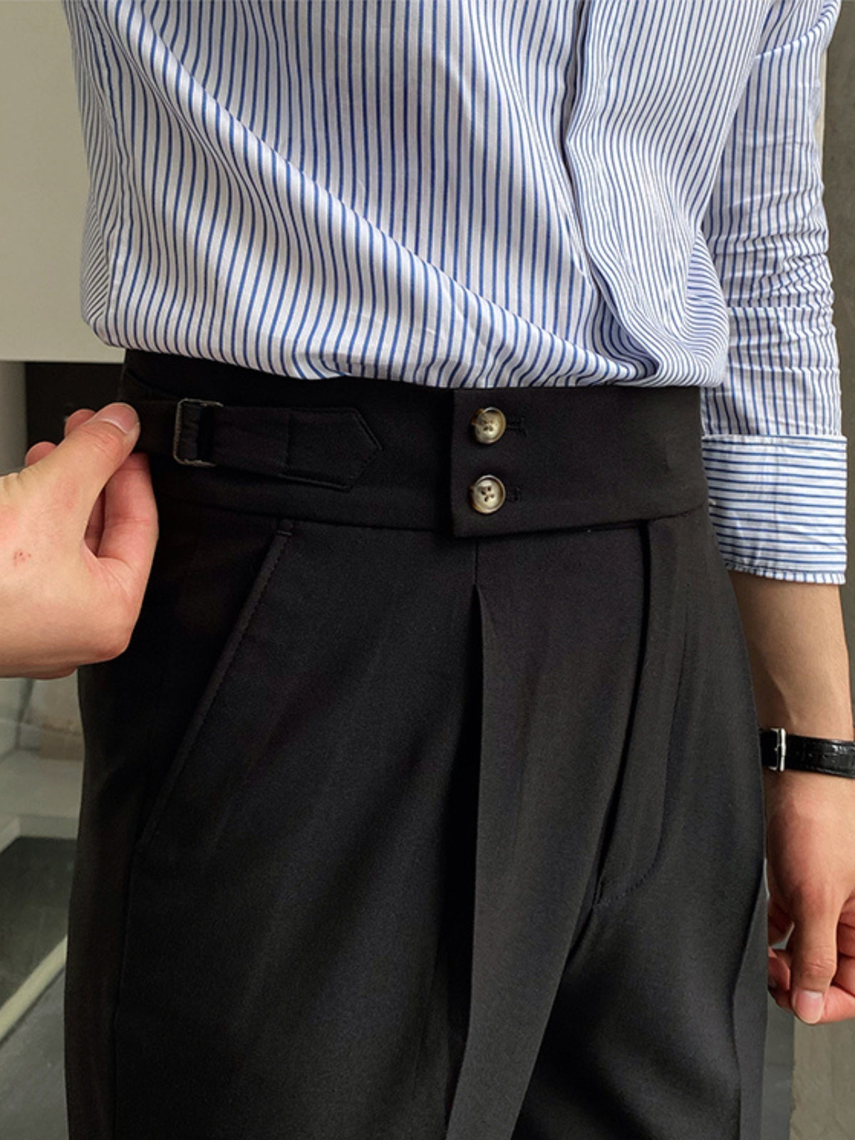 Kelvin Pants | Men's Autumn High Waist Straight-Leg Draped Trousers
