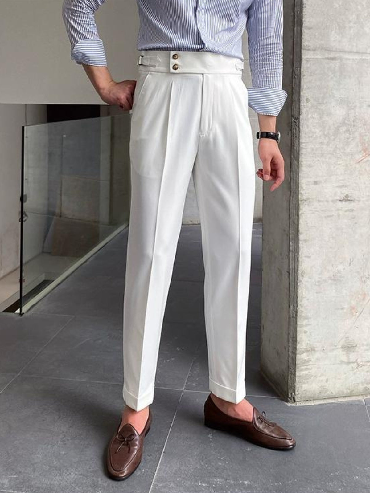 Kelvin Pants | Men's Autumn High Waist Straight-Leg Draped Trousers