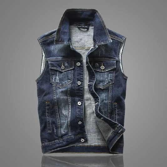 Manley Men's Denim Vest | Button-Up Vest for Autumn