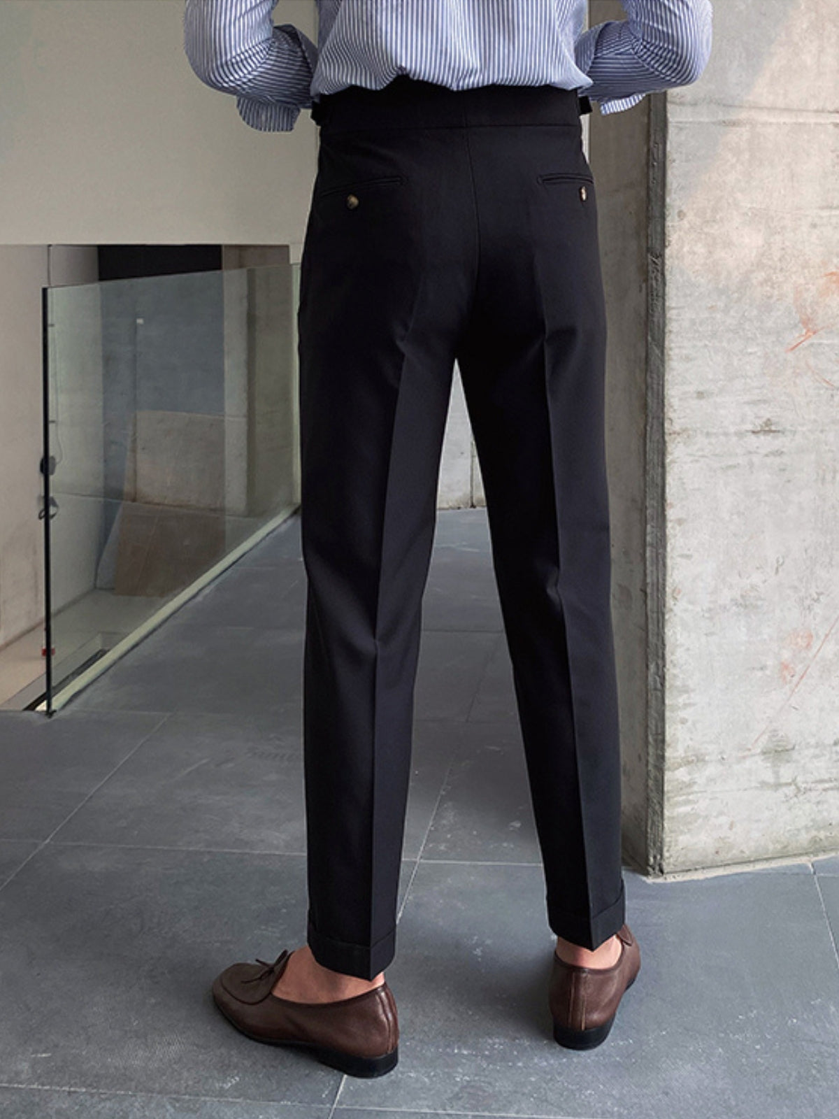 Kelvin Pants | Men's Autumn High Waist Straight-Leg Draped Trousers