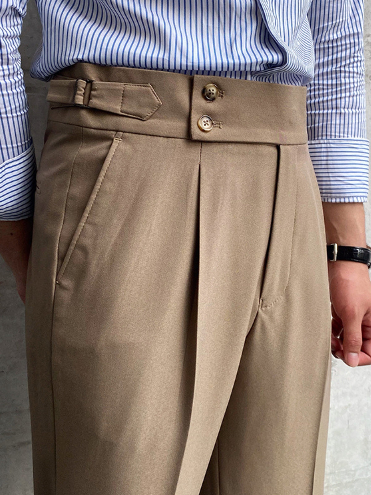 Kelvin Pants | Men's Autumn High Waist Straight-Leg Draped Trousers