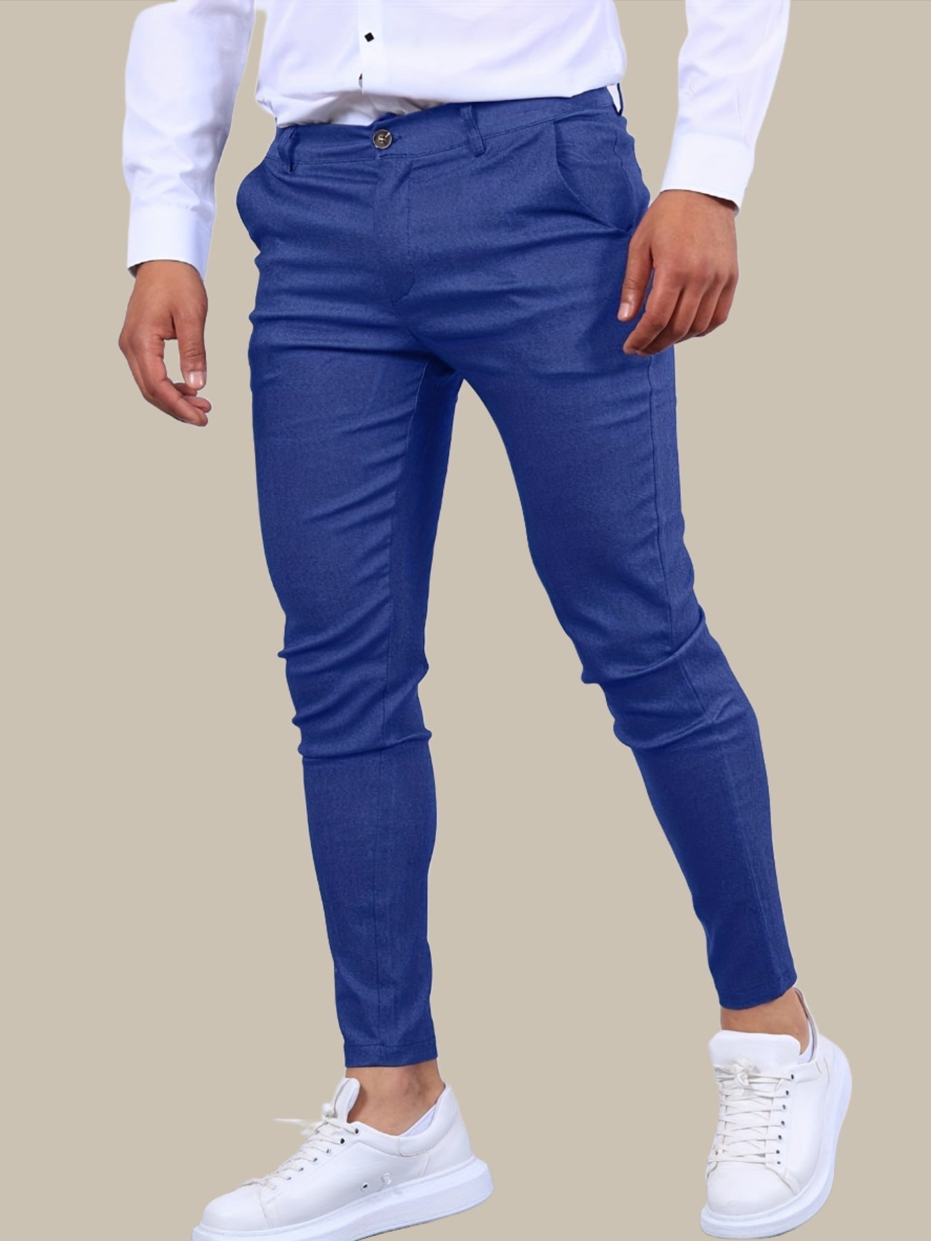 Janoah Men’s Trousers | Stretch Skinny Trousers with Zip Fly, Belt Loops, and Pockets for Autumn