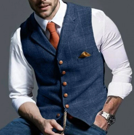 Jabril Men’s Vest | Knitted V-Neck Sleeveless Pullover Vest for Autumn