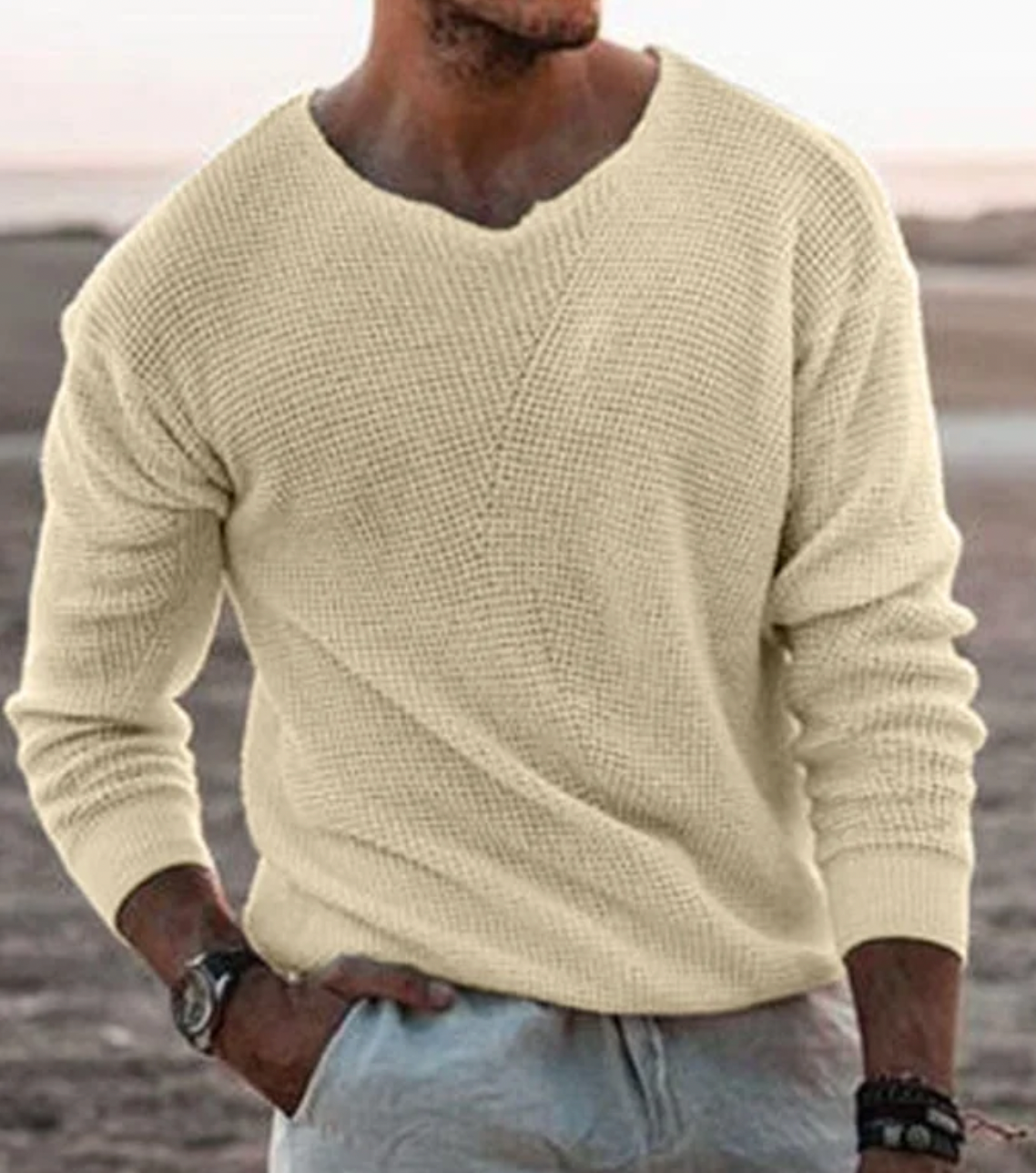 Marley Men’s Sweater | Textured Knit Crew Neck