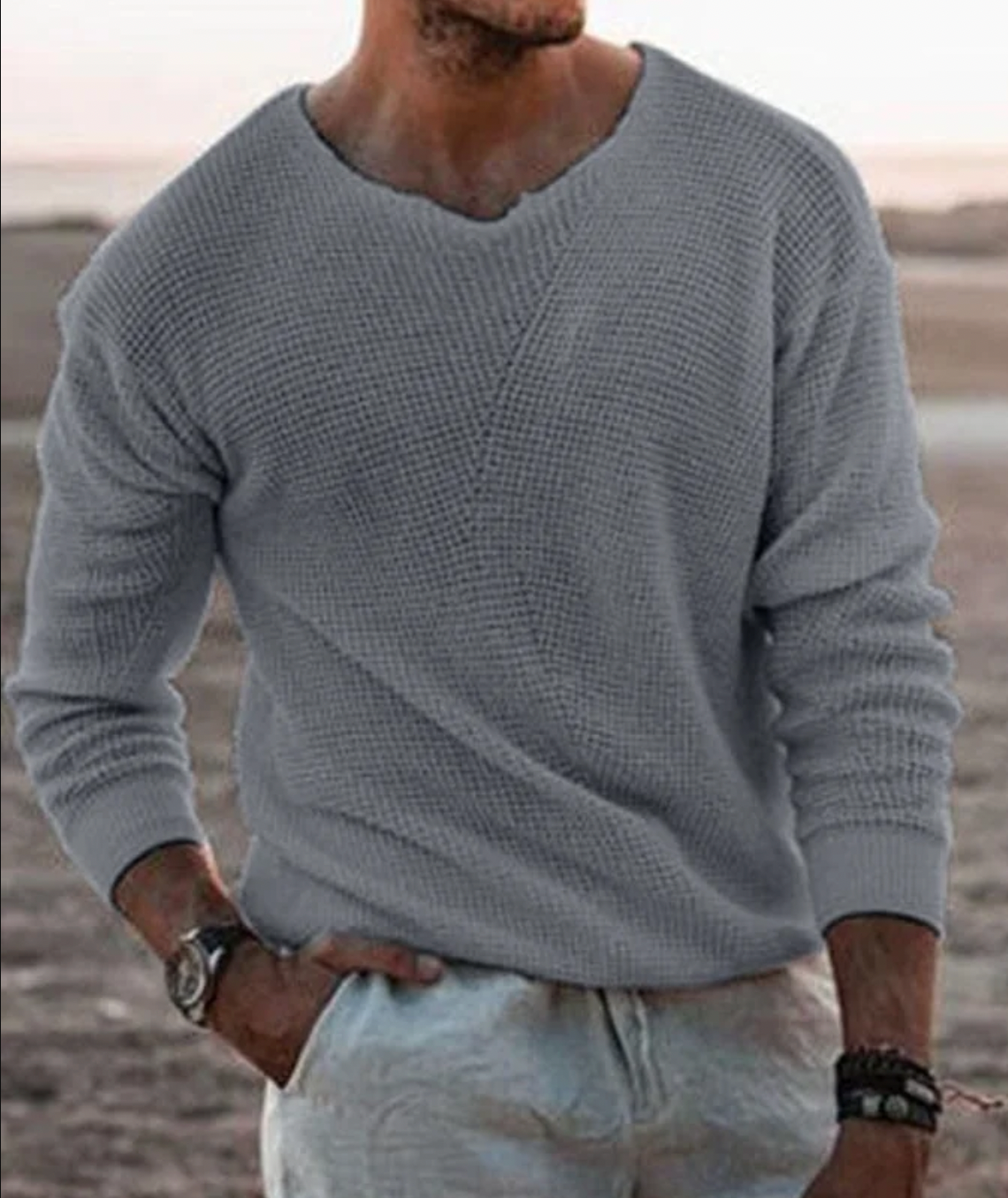 Marley Men’s Sweater | Textured Knit Crew Neck