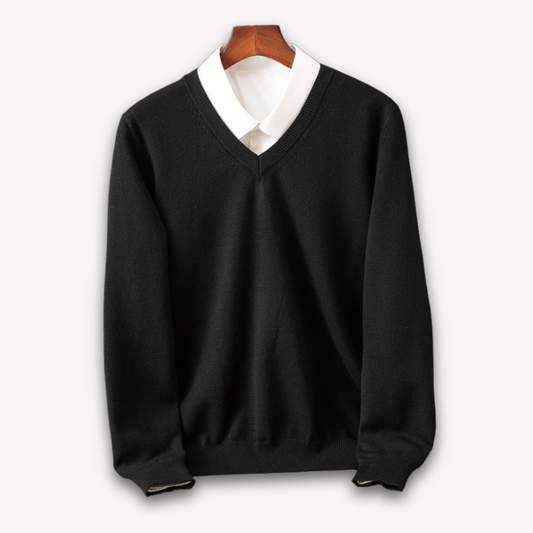 Khyran Men’s Jumper | Cashmere V-Neck for Autumn
