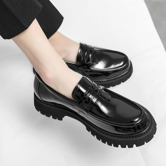 Caden Loafers | Men's Platform Height-Increasing Black Loafers