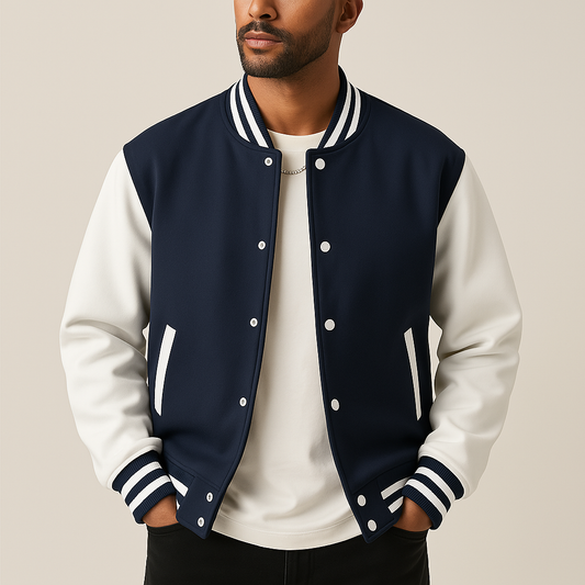 Jahlon Men’s Jacket | Baseball-Style Zip-Up Jacket with Ribbed Collar and Side Pockets for Autumn