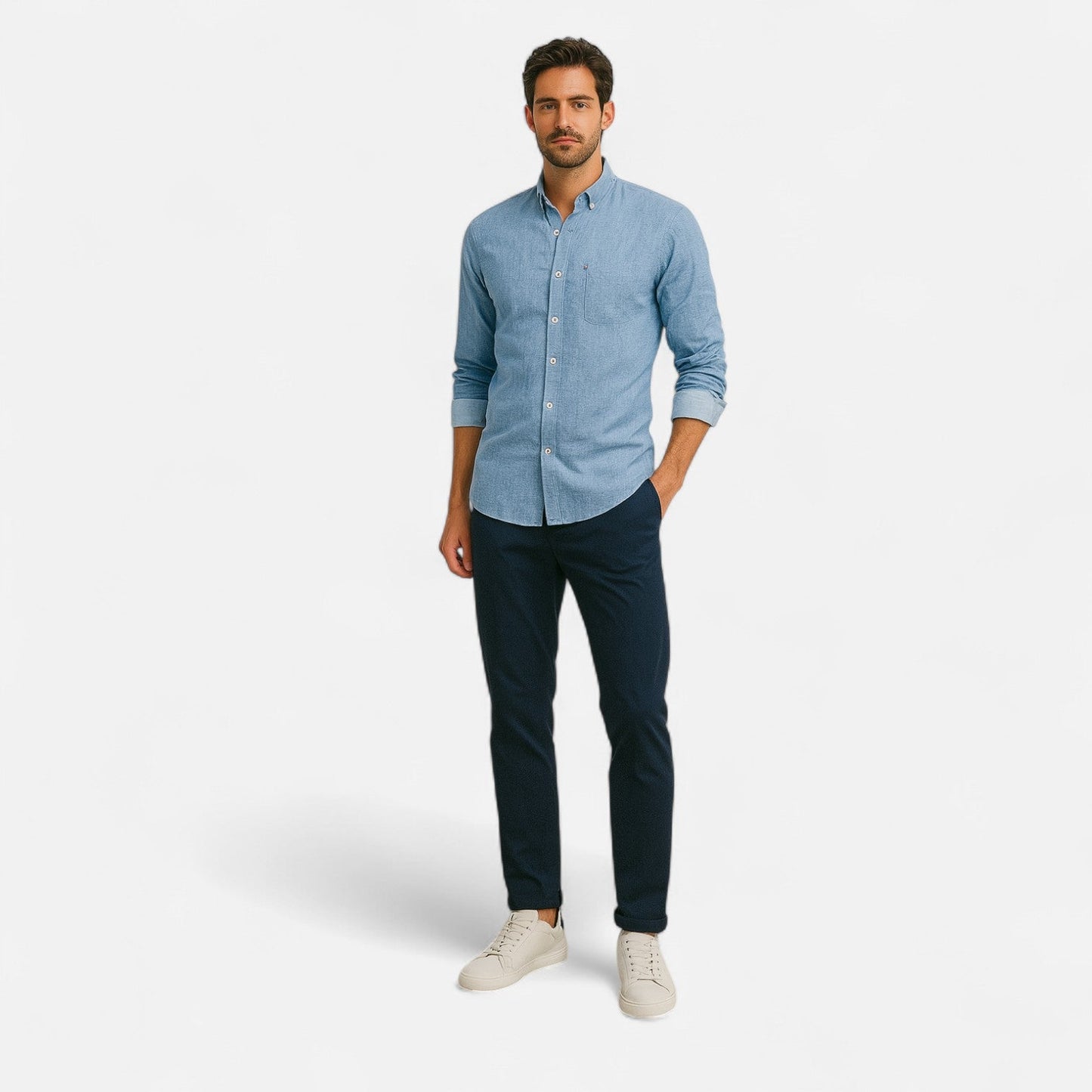 Kairo Men’s Shirt | Cotton Long Sleeve Button-Down Shirt for Autumn