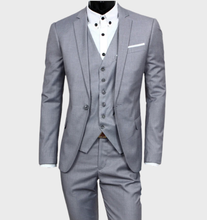 Colin Suit Set | Men's Single-Breasted Jacket with Notched Collar and Formal Trousers