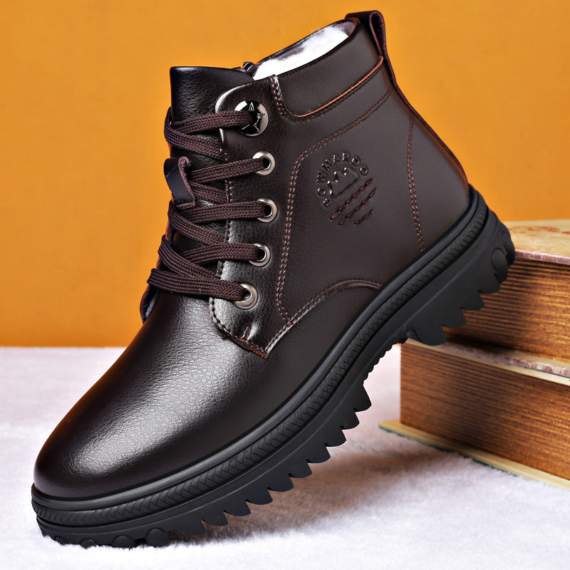 Curtis Winter Shoes | Men's Leather Shoes with Thick Wool Lining