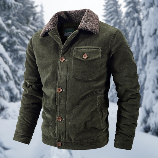 David Coat | Men's Military-Style Winter Coat with Fur Collar