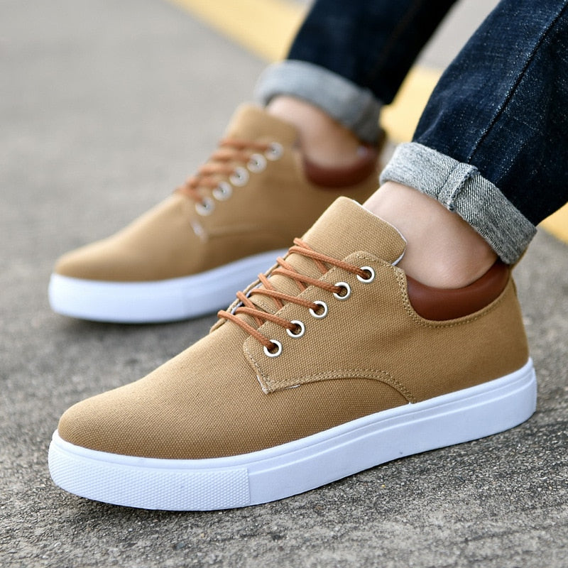 Jasiel Men’s Sneakers | Low-Top Canvas Sneakers with Lace-Up Closure and Flat Rubber Sole for Autumn