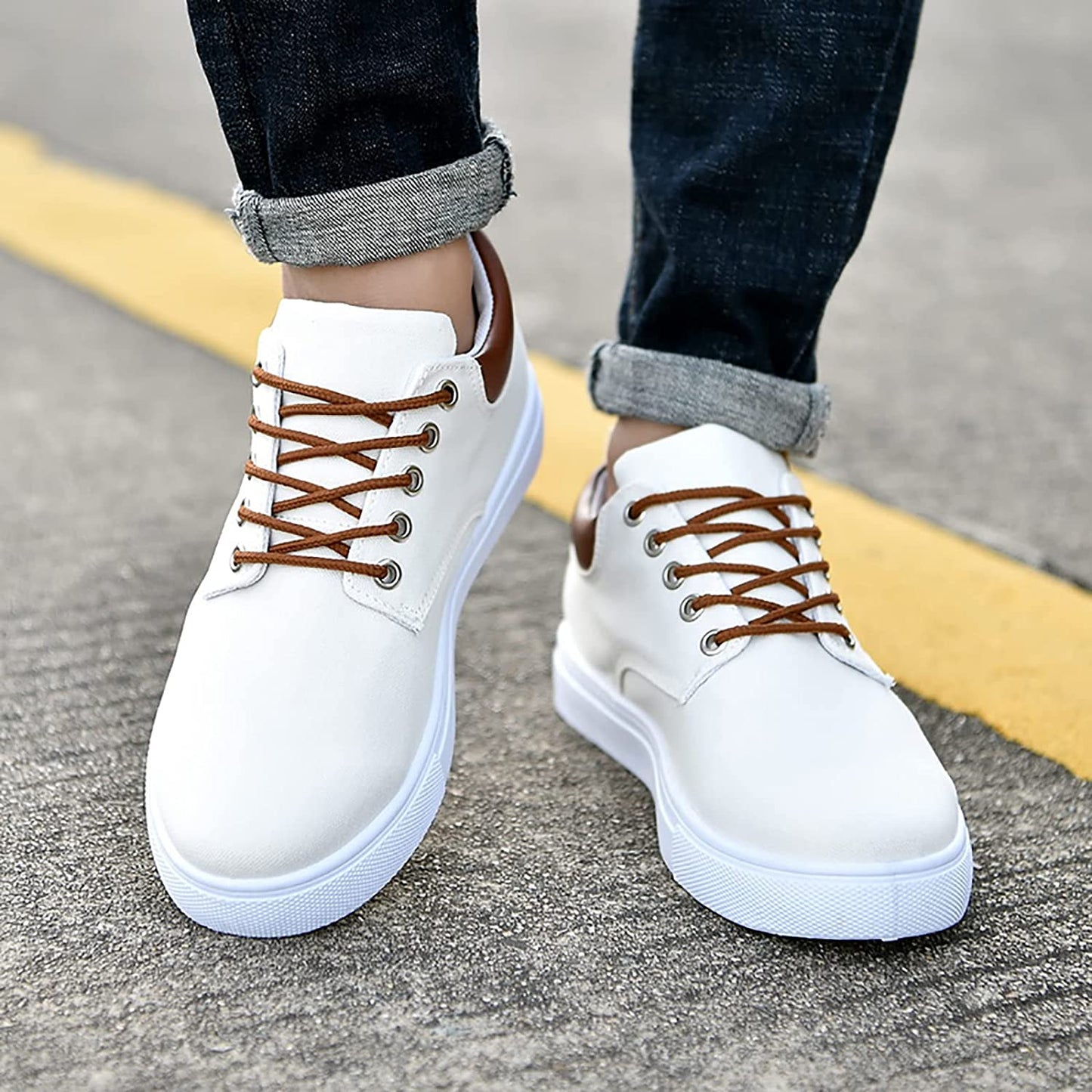 Jasiel Men’s Sneakers | Low-Top Canvas Sneakers with Lace-Up Closure and Flat Rubber Sole for Autumn