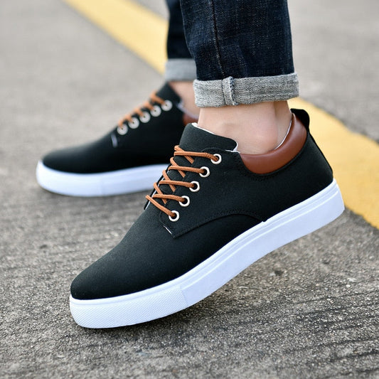 Jasiel Men’s Sneakers | Low-Top Canvas Sneakers with Lace-Up Closure and Flat Rubber Sole for Autumn