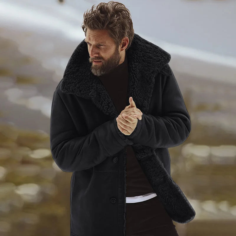 Derek Jacket | Men's Thick Winter Coat with Fur Collar