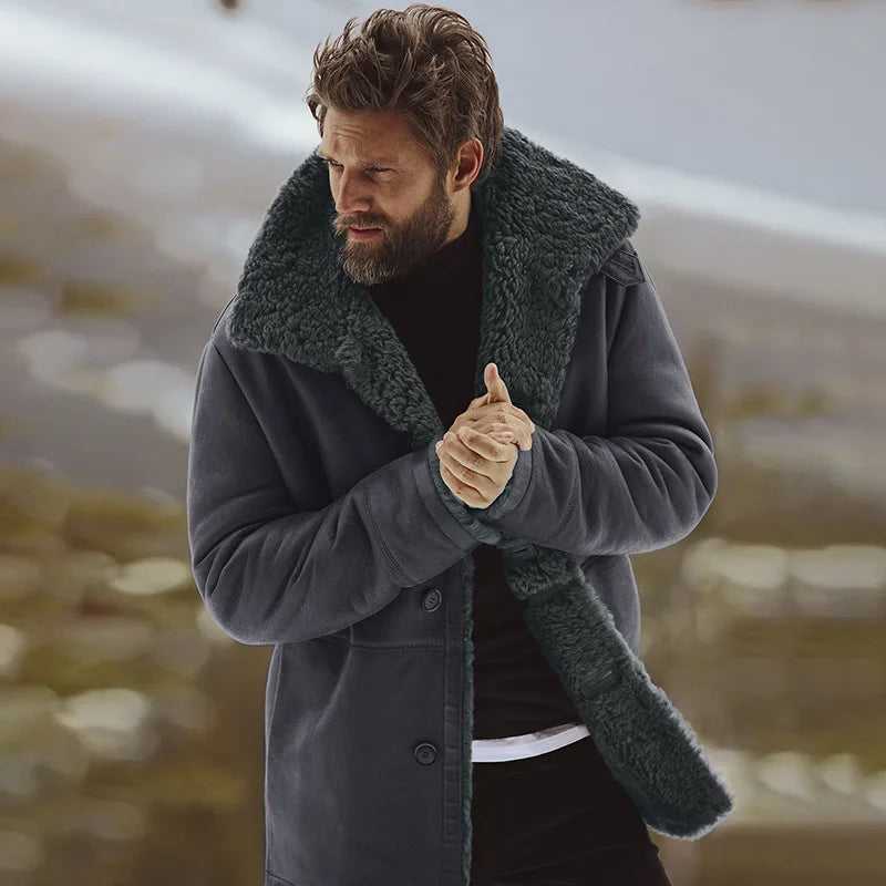 Derek Jacket | Men's Thick Winter Coat with Fur Collar