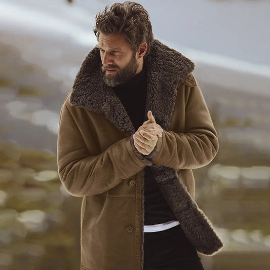 Derek Jacket | Men's Thick Winter Coat with Fur Collar