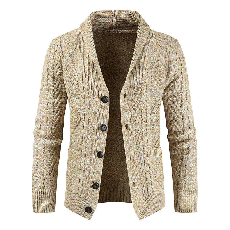 Ebrahim Cardigan | Men's British-Style Loose Thickened Crochet-Knit Cardigan