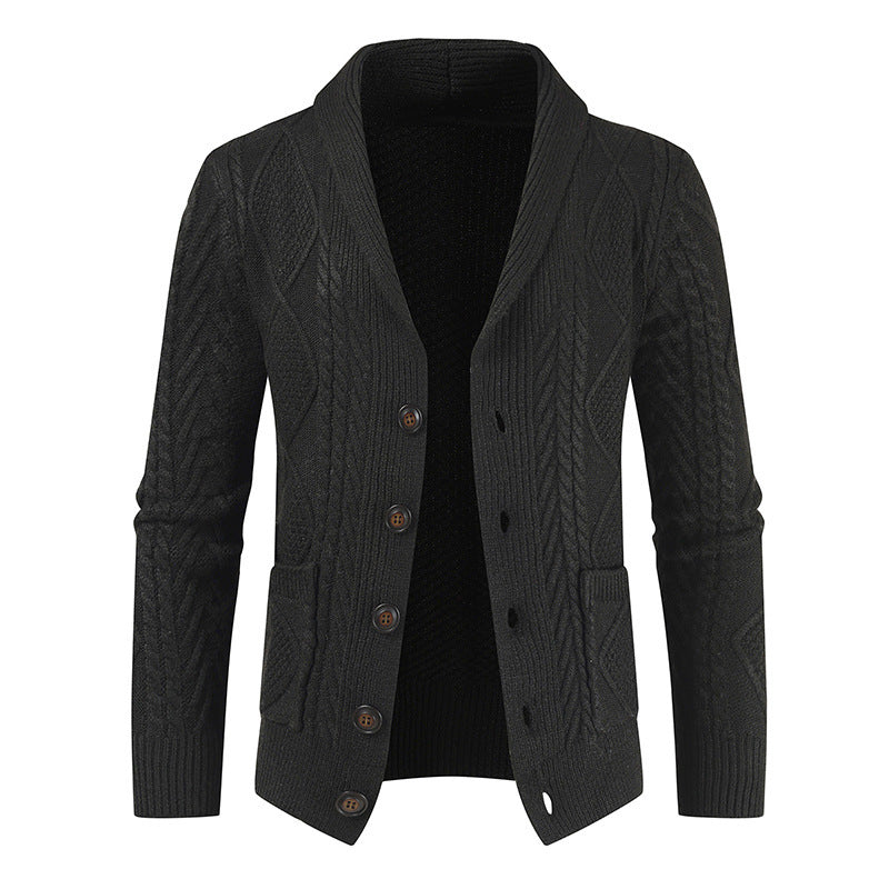 Ebrahim Cardigan | Men's British-Style Loose Thickened Crochet-Knit Cardigan