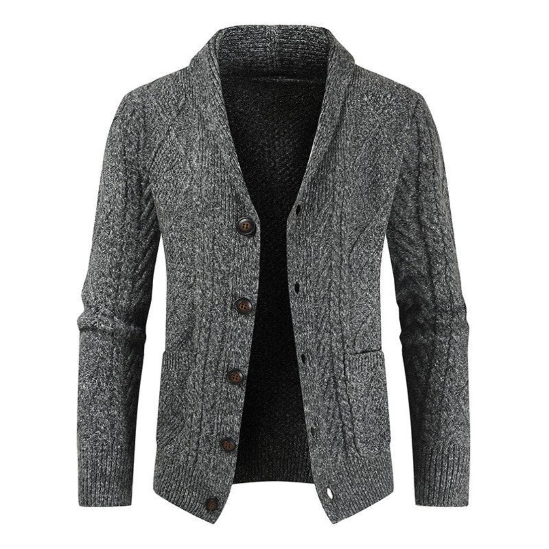Ebrahim Cardigan | Men's British-Style Loose Thickened Crochet-Knit Cardigan